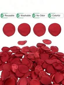 SHEIN 300/150/50/10 pièces Pétales de rose artificiels, pétales rouges faux confettis, pétales de soie pour mariage pour douche nuptiale, faux pétales, décoration de table de la mariée, mariage, panier de demoiselle d'honneur, allée, centre de table