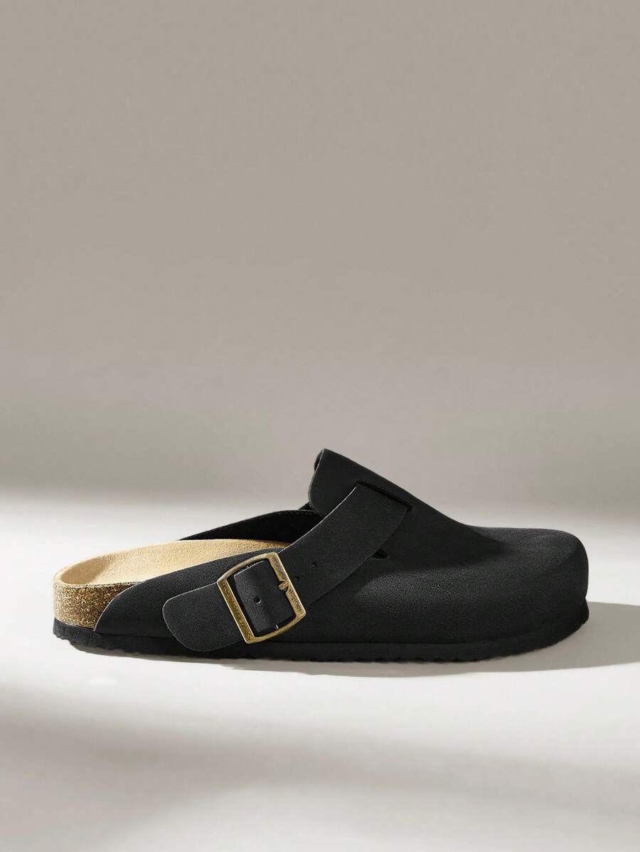 Solecia 女士休闲百搭简约平底拖鞋 - 黑色 - 查看 1