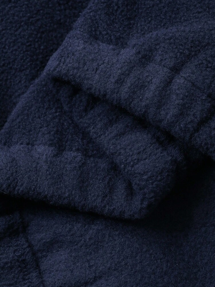 FRIFUL 전면 로고 프린트가 있는 여성용 루즈핏 하이넥 스웨트셔츠, 두꺼운 보온 안감, 가을 - 블루 - 보기 7