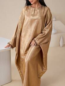 Veilorie 女士优雅节日派对阿拉伯长袍 - 金色 - 查看 2