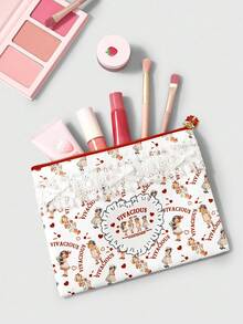 ROMWE Kawaii Túi đựng đồ trang điểm họa tiết bướm thời trang phong cách Anh và nữ tính có chức năng lưu trữ - Nhiều màu - Xem 1