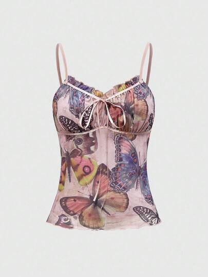 Fairycore Butterfly Print Women's Camisole