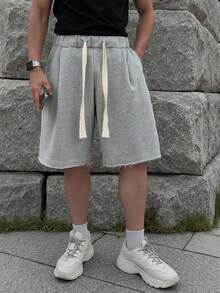 Claim Dot 大码男士针织短裤，宽松休闲百搭