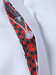 Manfinity Homme 男士纯色休闲百搭长袖衬衫 - 白色 - 查看 6