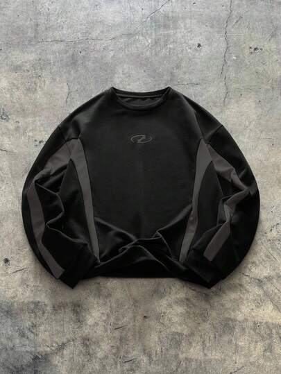 AXEPEAK Sudadera holgada de cuello redondo de manga larga para hombre, otoño e invierno