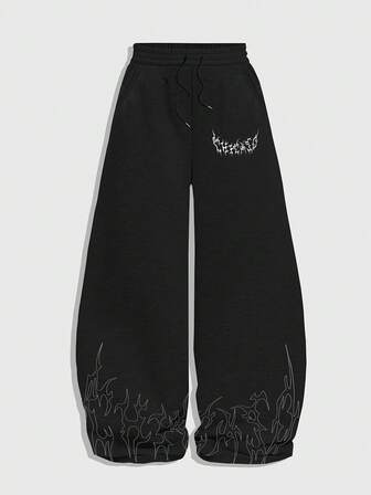 Street Life Men's Casual Fire Printed Pants, Everyday Wear, Fall