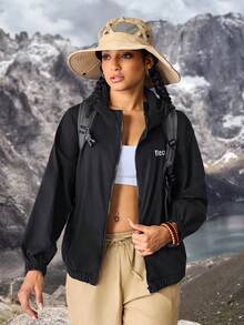 Flexra Chaquetas y abrigos de mujer de mezclilla para exteriores, para senderismo, protección solar, ligeros y de secado rápido - Negro - Ver 3