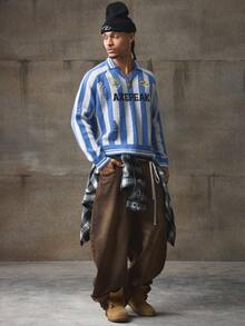 AXEPEAK Men's Striped Raglan Sleeve Loose Knit Sweater, Fall Winter - Multicolor - View 7