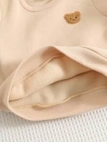 SHEIN 4 件套男女宝宝可爱卡通印花长袖运动衫和裤子套装，休闲秋冬装 - 彩色 - 查看 10