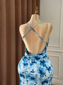 DreamSkyne Halloween Plus Size Dresses - Blue - View 4