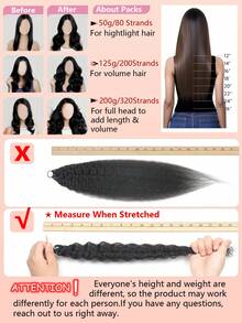 Boho Braids Kinky Straight Human Crochet Hair In 100% Remy Human Hair Feather Line Crochet Hair Braids Salon Silky Seamless Invisible Natural Black Color For Thin Hair Woman Micro Pre Looped Crochet Human Hair Extensions