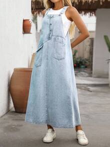 EMERY ROSE 全新宽松破洞牛仔连身裙