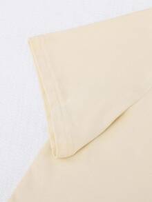 Sparklyn 青少年休闲百搭通勤日常运动蝴蝶图案黑色圆领短袖T恤+打底裤套装 - 杏色 - 查看 5