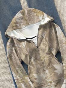 SHEIN Áo nỉ trùm đầu in kỹ thuật số dành cho nữ - Nhiều màu - Xem 5