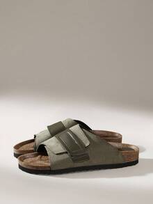 Solecia 男士厚底一脚蹬穆勒拖鞋，包头露跟凉鞋 - 綠色 - 查看 2
