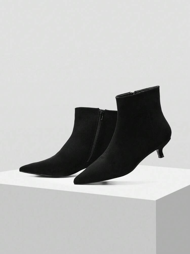 WOMEN'S POINTED TOE ZIPPER CLOSURE HIGH HEEL ANKLE BOOTS FOR CHRISTMAS