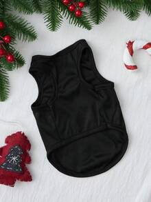 PETSIN 1 Haustier Weihnachtsgeschenk mit Buchstaben-Muster schwarze Weste - Schwarz - Übersicht 5
