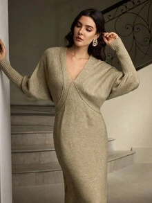 ZEYLAH 女士毛衣裙秋冬装 - 卡其色 - 查看 1