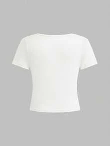 Attitoon 女士圆领短袖数字 95 豹纹紧身 T 恤，适合夏季、机场、街头服饰、Y2K 和返校季 - 彩色 - 查看 2