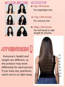 Boho Braids 100%真人发丝，直发，钩编发，羽毛线钩编发辫，沙龙级丝滑无缝隐形自然黑色，适合细软发质女性，微环预编钩编真人发接发 - Natural Black - 查看 8