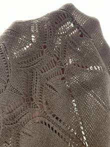 EMERY ROSE Elegant Mature Hollow Floral Pattern Cardigan, No Buttons - Mocha Brown - View 8