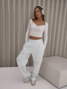 MUSERA Sweetheart Neck Cap Long Sleeve Top Classy Cute Sexy Streetwear Fall Autumn Night Out Holidays Party Spring Summer - White - View 3