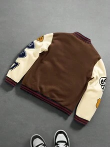 Manfinity EMRG 男士拼布棒球夹克