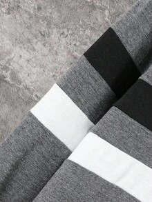 Vacaura 青少年男童休闲百搭字母印花拼接长袖圆领T恤