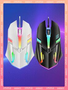 JMMO 有线 3 键鼠标彩色照明游戏和办公兼容 Microsoft Windows 和 Apple IOS 系统