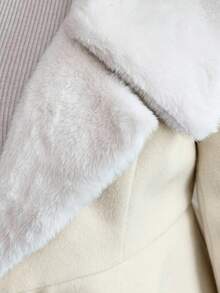 Elenzga معطف أنيق مشدود الخصر مقاس كبير، خريف/شتاء - لون مشمشي - مشاهدة 3