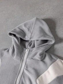 PAVTROS Manfinity Streetrush Men's Contrast Color Zip-Up Hooded Long Sleeve Jacket, Zip Up Hoodie, Fall Winter - Multicolor - View 5