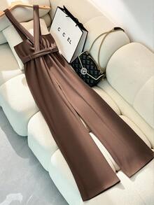 GlowEve 女士秋冬新款宽松休闲针织连体裤工装裤阔腿裤