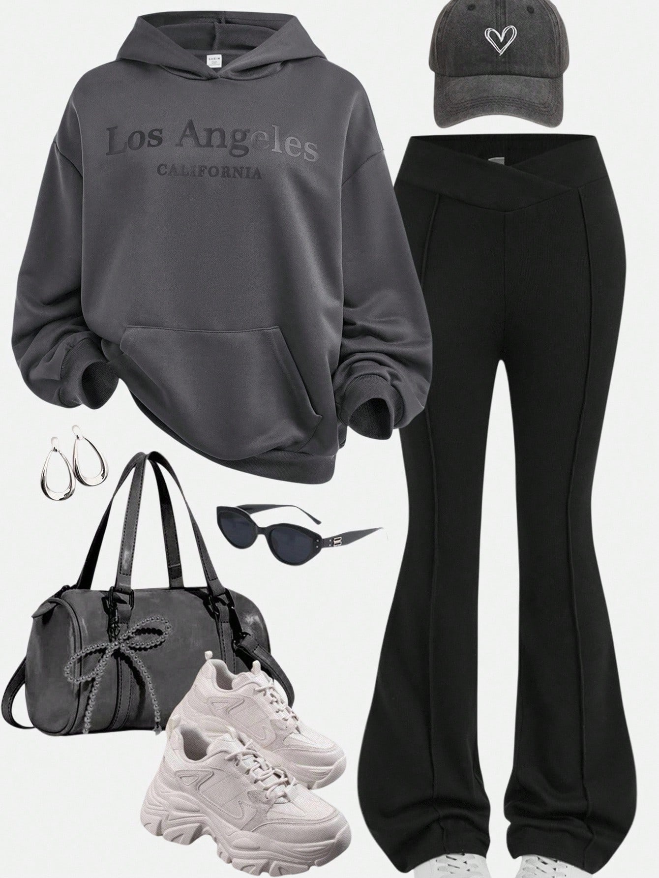 Girlism مجموعة قطعتين من البلوزة ذات الأكمام الطوي...