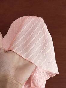 青少年女孩宽松休闲韩版肩带荷叶边下摆上衣和裤子两件套 - 粉色 - 查看 3