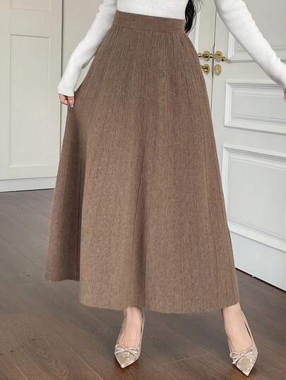 DAZY 女士优雅纯色A字型毛衣半裙，秋冬女装半裙