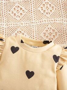 SHEIN Babygirl 可爱休闲针织长袖上衣和黑色 PU 皮革迷你裙套装 - 彩色 - 查看 6