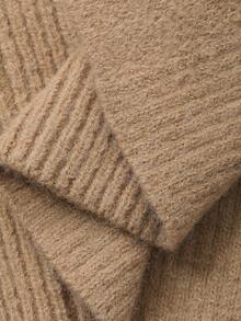 DAZY Cardigan Sweater Wanita Kasual Warna Polos Leher V, Musim Gugur untuk Sekolah - Khaki - View 7