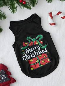 PETSIN 1 Haustier Weihnachtsgeschenk mit Buchstaben-Muster schwarze Weste - Schwarz - Übersicht 7