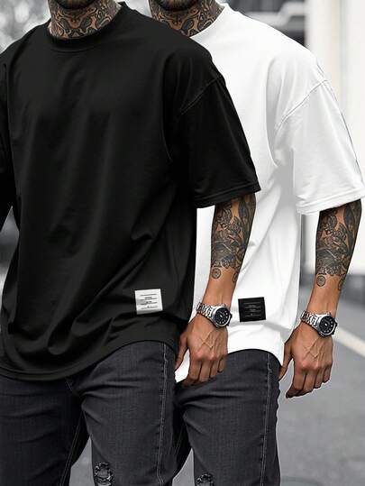 Manfinity Homme 男士休闲纯色短袖T恤，夏季