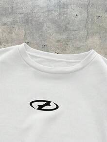 AXEPEAK 男式宽松圆领长袖套头衫，秋冬 - 白色 - 查看 3