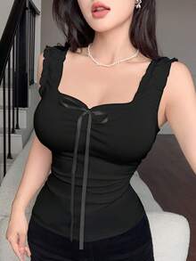 Modelyn Áo hai dây ôm sát thời trang màu trơn dành cho nữ, thích hợp mặc vào mùa hè - Nhiều màu - Xem 4