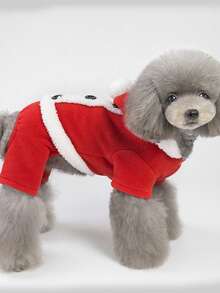 PETSIN 宠物铃铛、圣诞礼服、节日狗狗礼服、四脚裤 - 紅色 - 查看 3