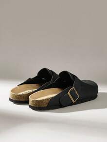 Solecia 女士休闲百搭简约平底拖鞋 - 黑色 - 查看 4