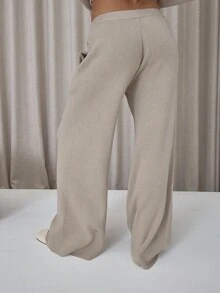 MUSERA Button Up Long Sleeve Cardigan Relaxed Elasticated Knit Trousers Ribbed Knit Set Classy Sexy Streetwear Night Out Elegant Evening Party Winter  Spring Vacation - Grey - View 7