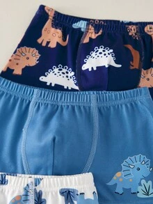5pcs/Pack Boys' Dinosaur Print Basic Comfortable Soft Breathable Briefs Underwear Fall Winter