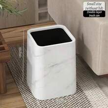 2025 新款大理石垃圾桶，家用客厅、浴室、厨房、卧室，翻盖卫生纸架，酒店和民宿，豪华大容量垃圾桶 - 彩色 - 查看 17
