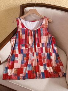 EMERY ROSE Plus Size Women's Summer Casual Tank Tops, Minimalist Fashion Suitable For Summer