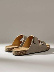 Solecia 休闲简约舒适百搭露趾日常穿着男士凉鞋 - 灰色 - 查看 4