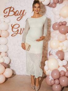 Loomaby 孕妇装、性别暴露连衣裙、孕妇装、婴儿洗礼连衣裙