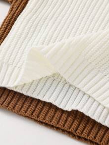 SHEIN 2pcs/Set Cute Unisex Baby Casual White & Brown Long Sleeve Sweater, Versatile Baby Clothes For Autumn/Winter Fall - Multicolor - View 7